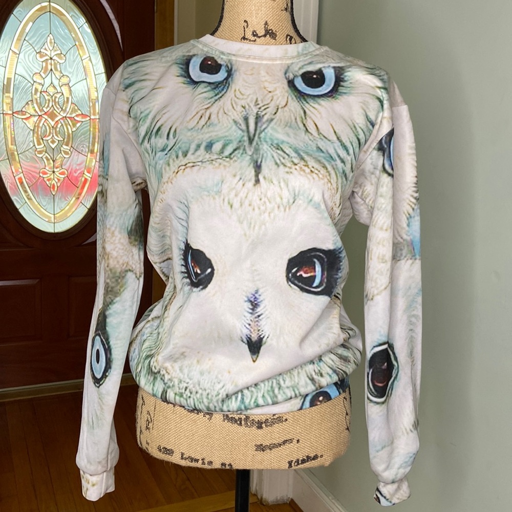 Bittersweet Crewneck Sweater with Owl Faces